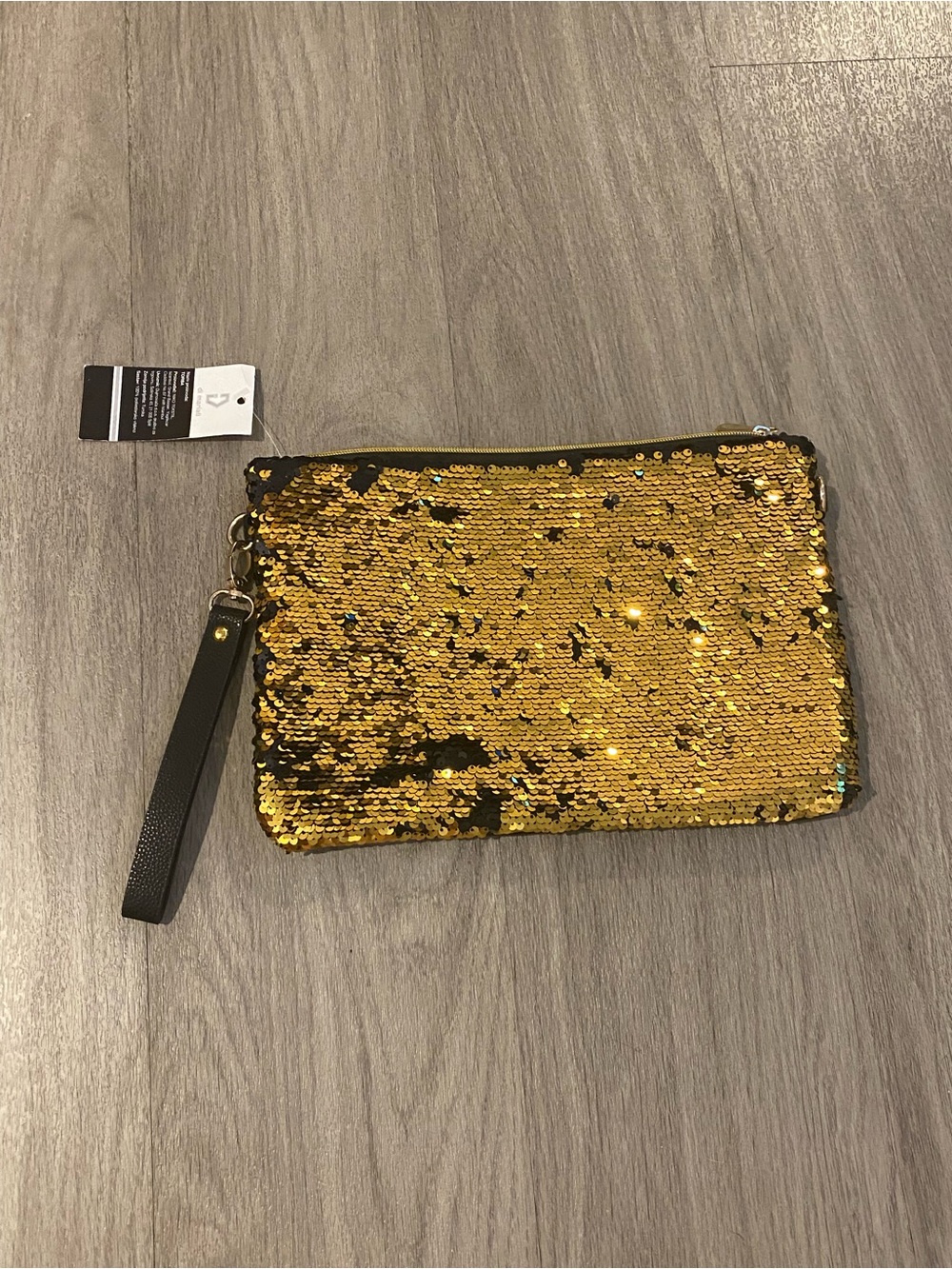 Gold Sequin Wristlet Clutch - Women